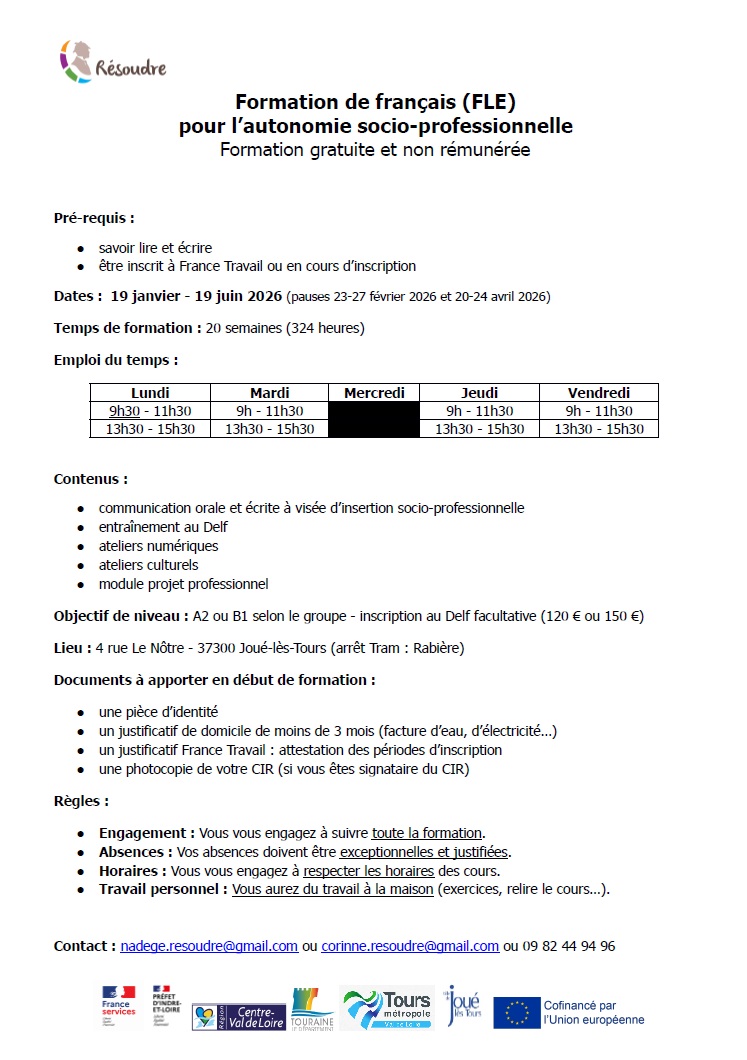 FLEpremiersemestre2026 Formations FLE premier semestre 2026