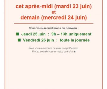Fermeture exceptionnelle